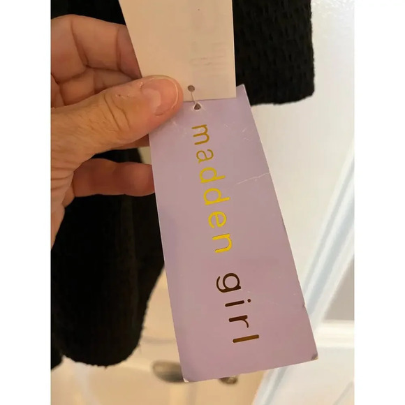 NWT Madden Girl Black Textured Pea Coat Women XS Neutral Classic 5% Wool Winter - Picture 9 of 11